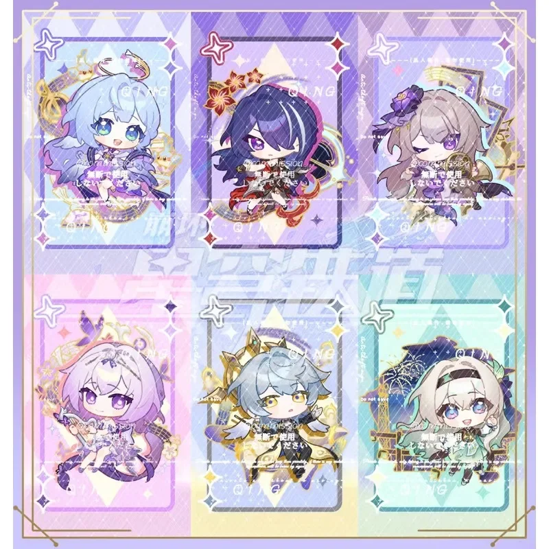 Cute 6Pcs/Set Laser Card Robin Raiden Bosenmori Mei Acheron The Herta Castorice Sunday Firefly Cosplay LOMO Card