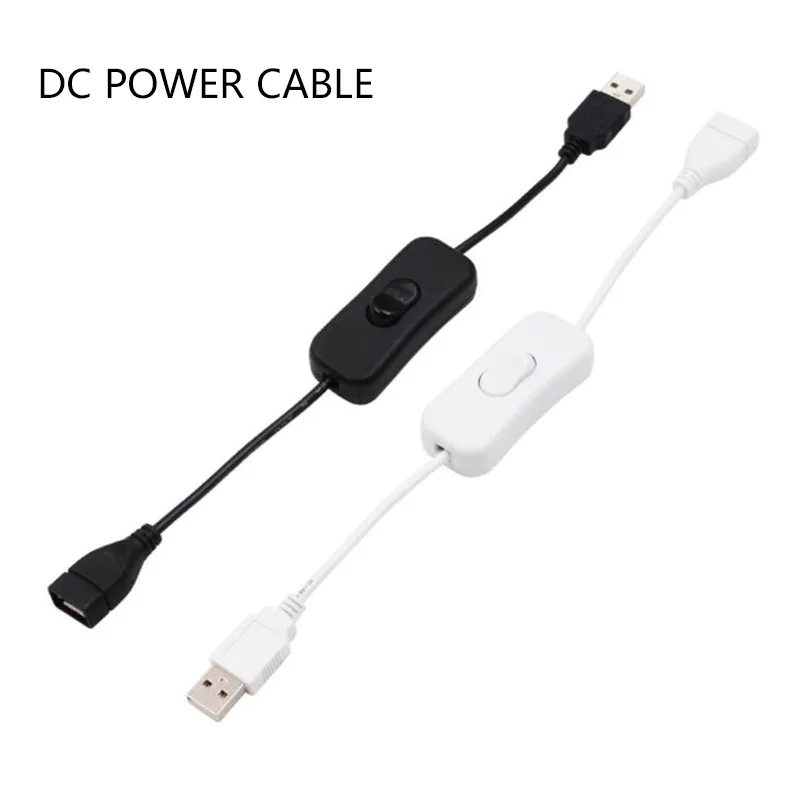 Cable USB con interruptor de encendido/apagado, palanca de extensión para lámpara USB, ventilador, línea de fuente de alimentación, adaptador duradero J17, 28cm