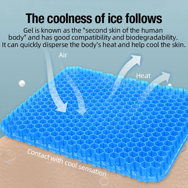 Anti-slip Car Seat Cooler Pad showing silicone base texture