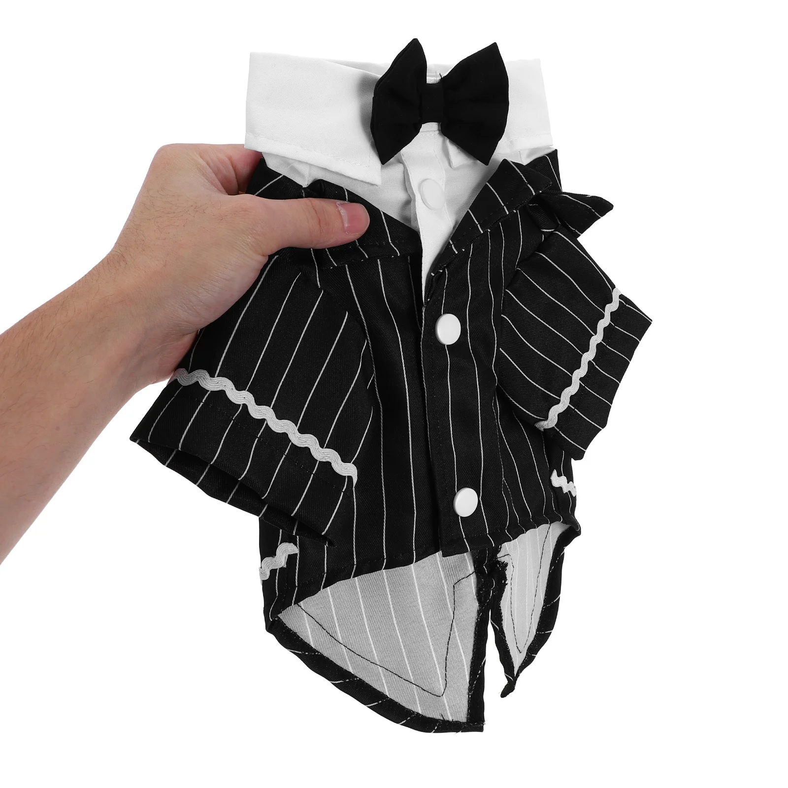 

Pet Wedding Suit Costume Stylish Bowtie Striped Shirt Dog Formal Wear for Small Medium Large Breeds Party Birthday Halloween