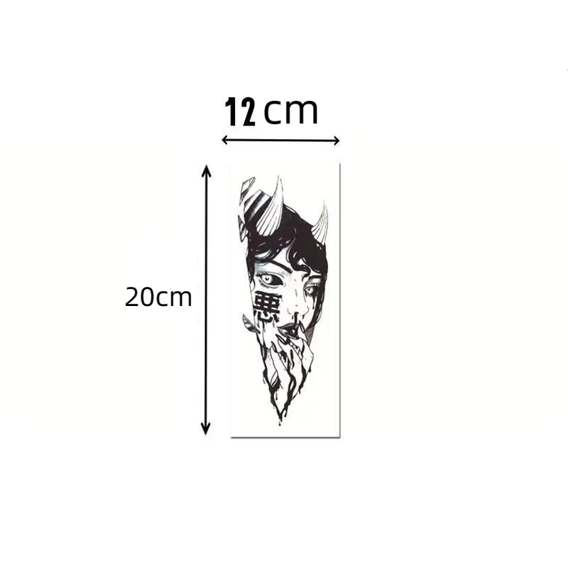 Сварная девушка, темные демоны, временные татуировки, призрачные демоны, большой размер, переводная татуировка, водонепроницаемая поддельная татуировка, наклейка