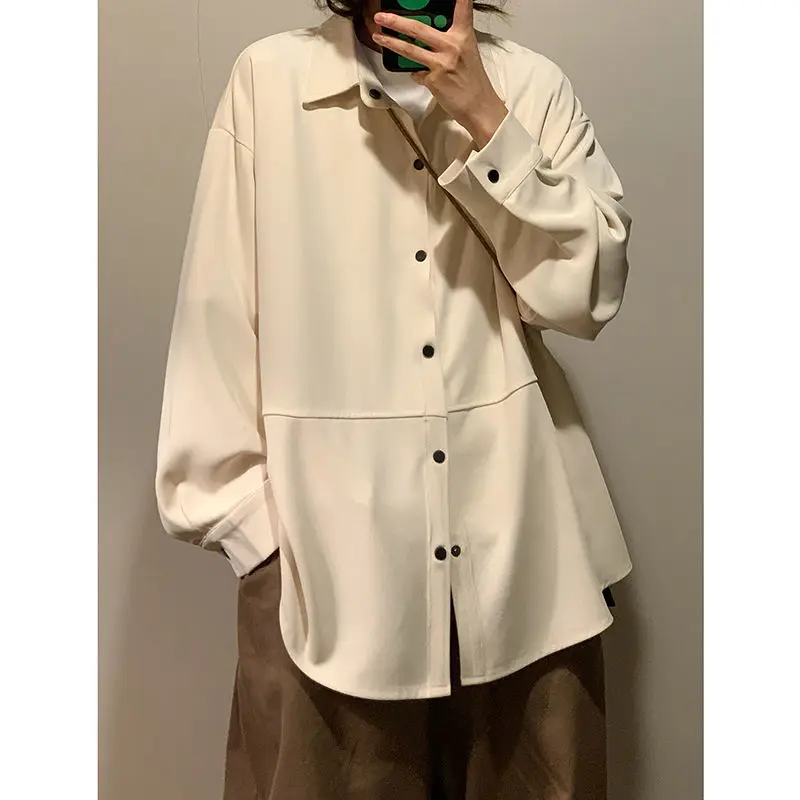 2023 Summer New Fashion Ice Silk Long-sleeved Shirt Comfortable Casual Loose Shirt Jacket Boutique Clothing Simple Style