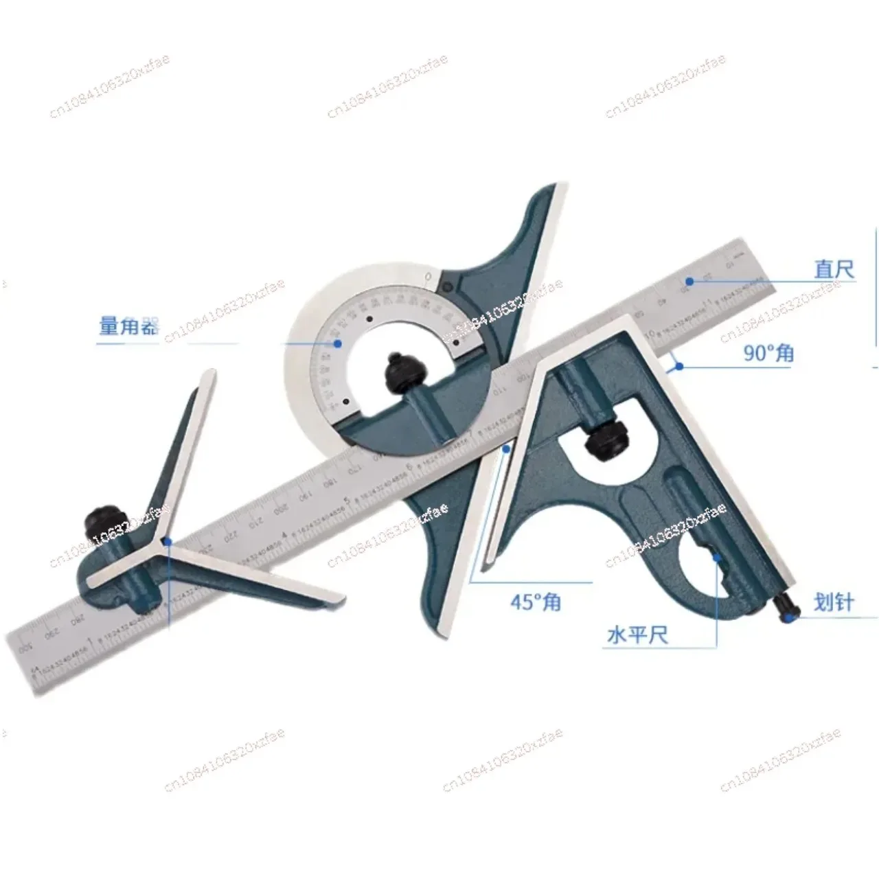 Triangle Ruler, and Angle Measuring Ruler Thickened Stainless Steel Angle Ruler, 90 Degree Movable Right Angle Ruler