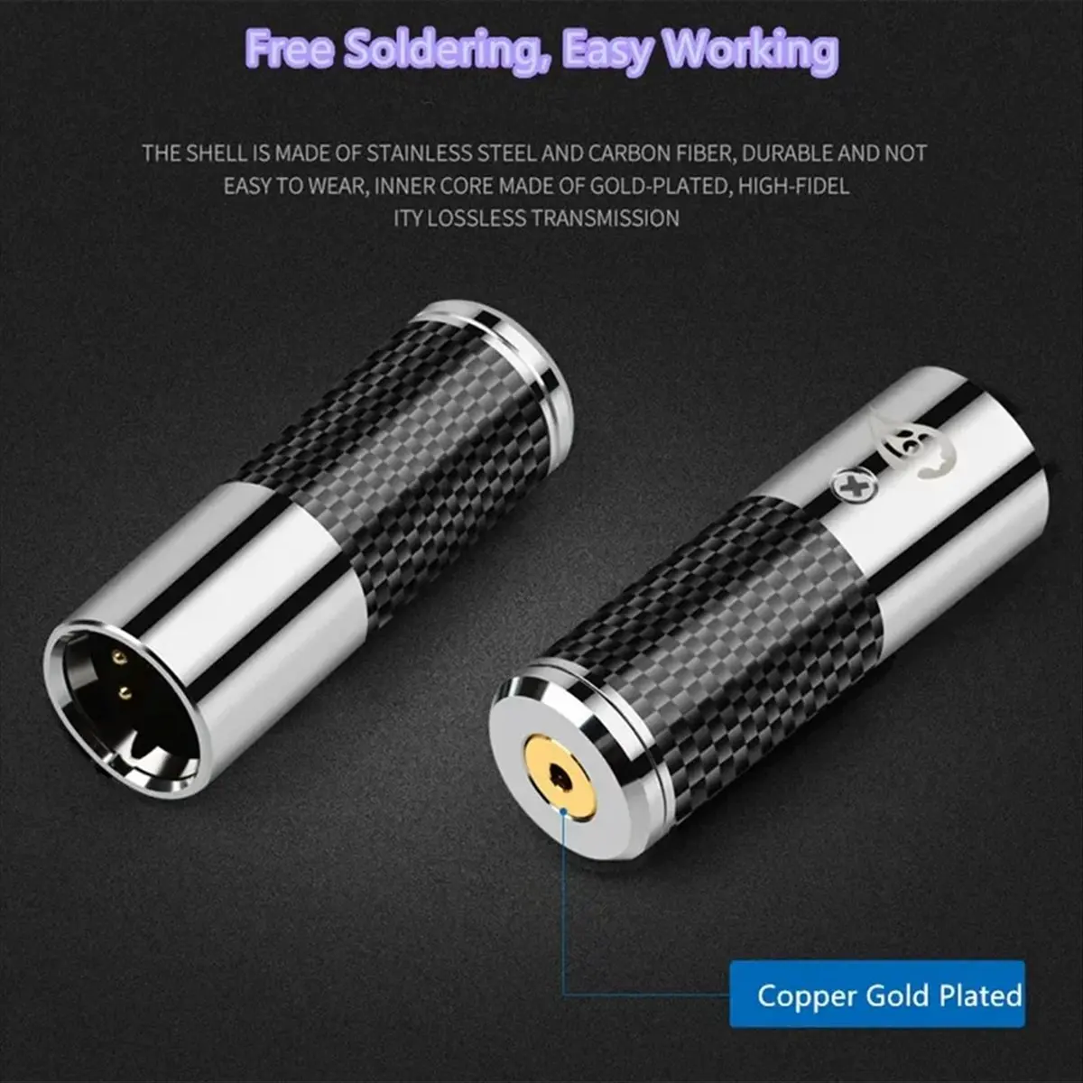 

M85K декодер 4-контактный разъем XLR на разъем 3,5 2,5 4,4 мм Аудиоадаптер Мужской Женский Конвертер Корпус из углеродного волокна 2,5 мм