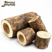 Natural Wood Hole Turtle Terrarium Decoration Reptile Accessories Shelter Tree Bark Leopard Gecko Lizard Hiding Cave Hideouts