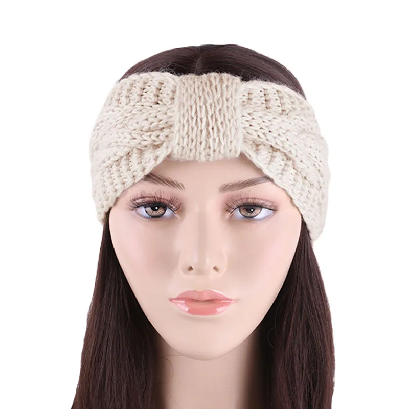 Winter Warm Wool Knitted Knot Headband For Women Autumn Ear Warmer Bow Hair Bands Girls Hair Accessories Headwear Hair Wrap