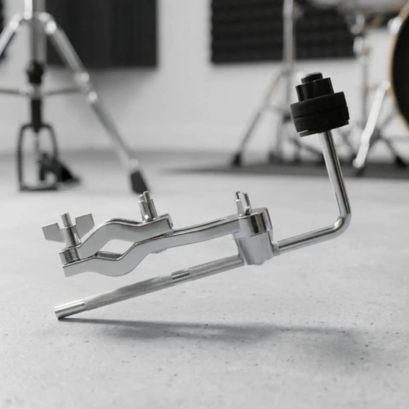 Cymbal Stacker Extension Arm for Drum Hardware with Cushion Sleeve and Angled Design Auxiliary Cymbal Mount