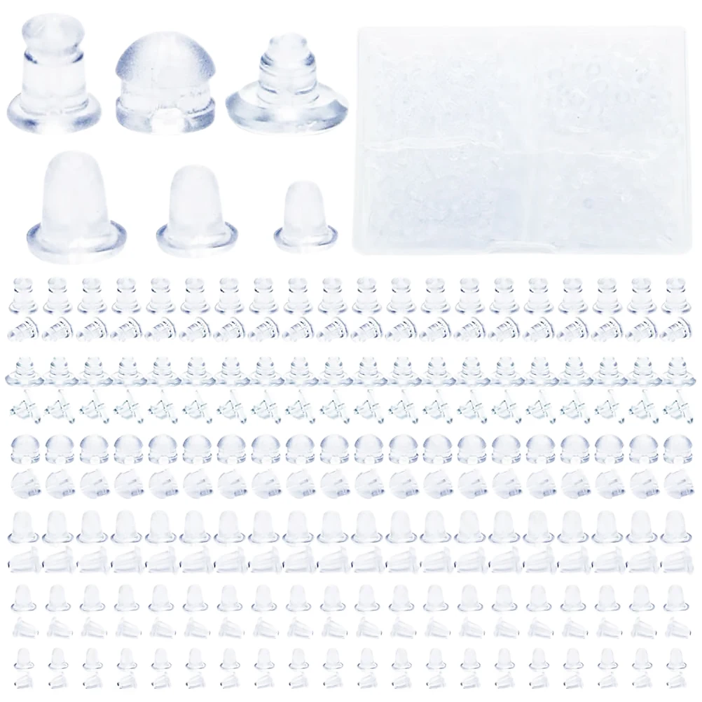 

Earring Back Panel Pads Backs for Studs Locking Secure Replacements Safety Earrings Clear