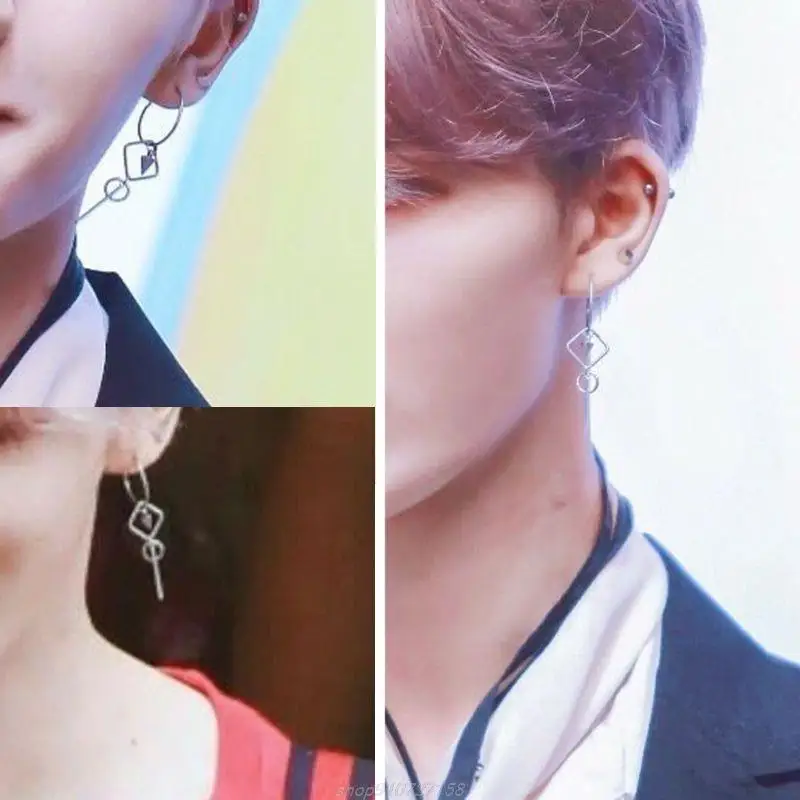 Personalized Long Tassel Pendant Drop Earrings Punk KPOP Boys Korean Earrings Hip Hop Stainless Steel Earrings AR18 22 Dropship