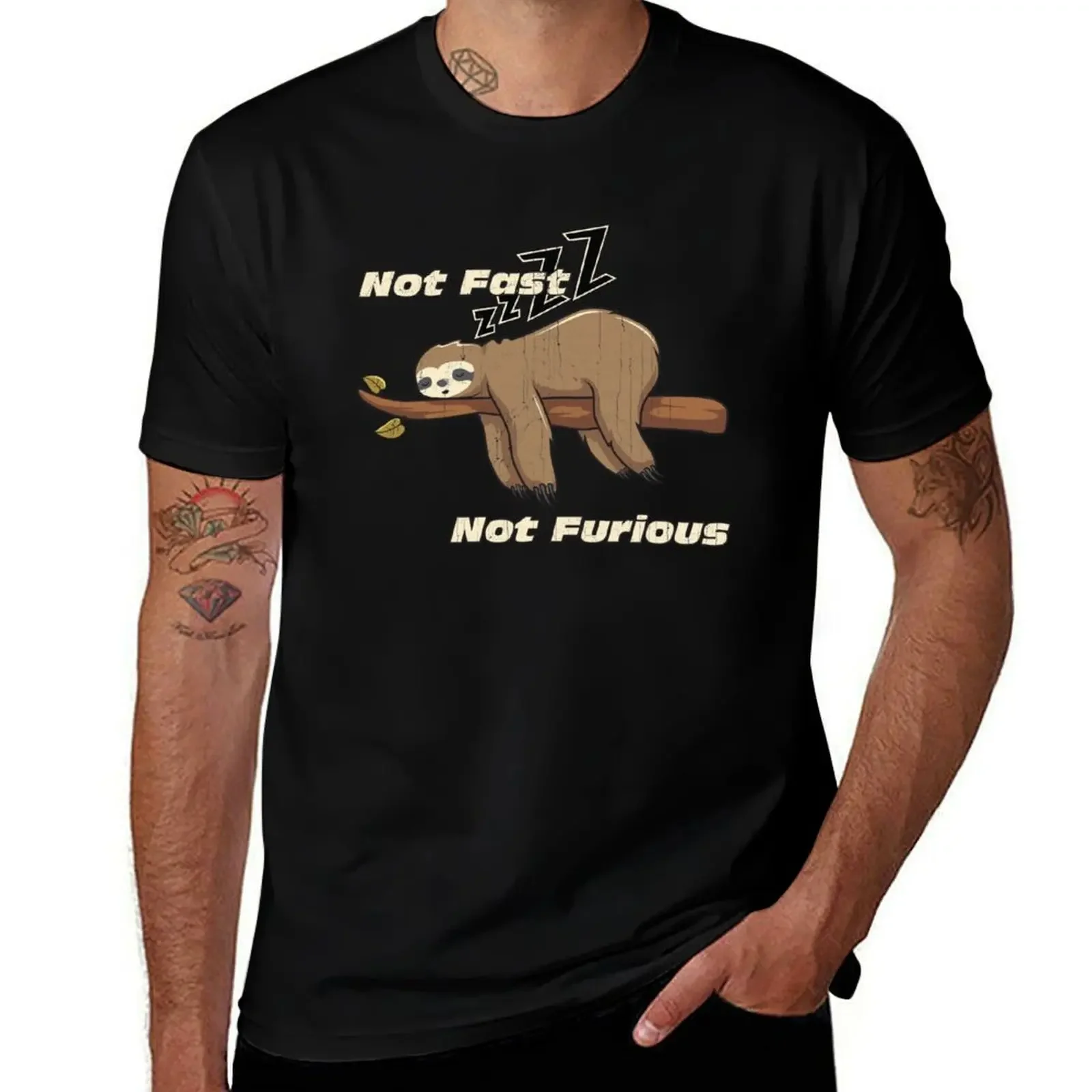 Not Fast Not Furious Funny Sloth for Lazy folks T-Shirt sports fans anime figures customizeds plus size men clothing