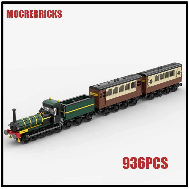 Railway Transportation Series Classic Steam Locomotive Building Block Pullman Style Train With Carriages Model Kids Toys Bricks