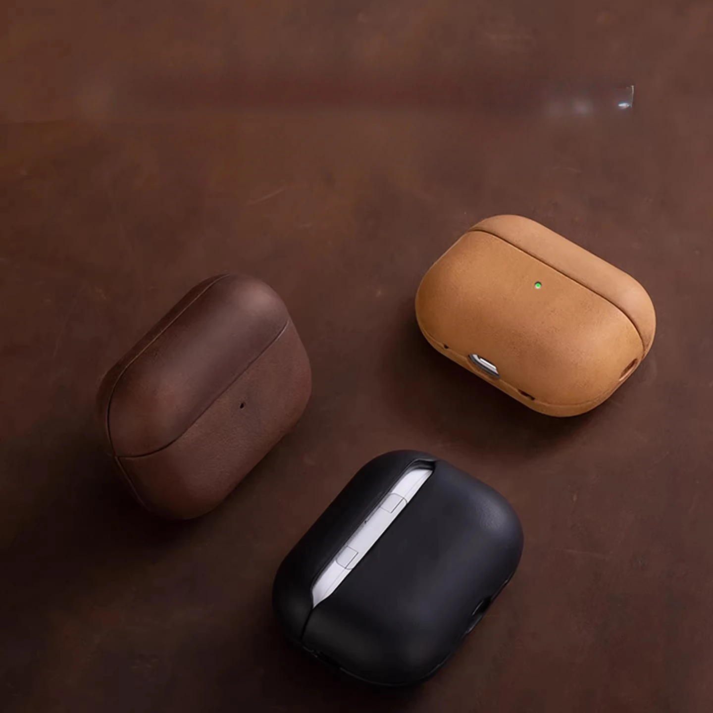 Crazy Horse étui en cuir véritable pour AirPods Pro3 étuis en peau de vache de luxe housse de casque Bluetooth sans fil pour AirPods 4 étui