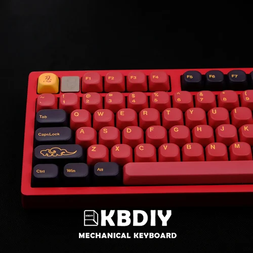 Imagen 2 del producto KBDiy GMK Keycaps PBT KOA perfil GMK Red Samurai Keycap para teclado mecánico 130 teclas/juego sublimación de cinco lados Similar MOA