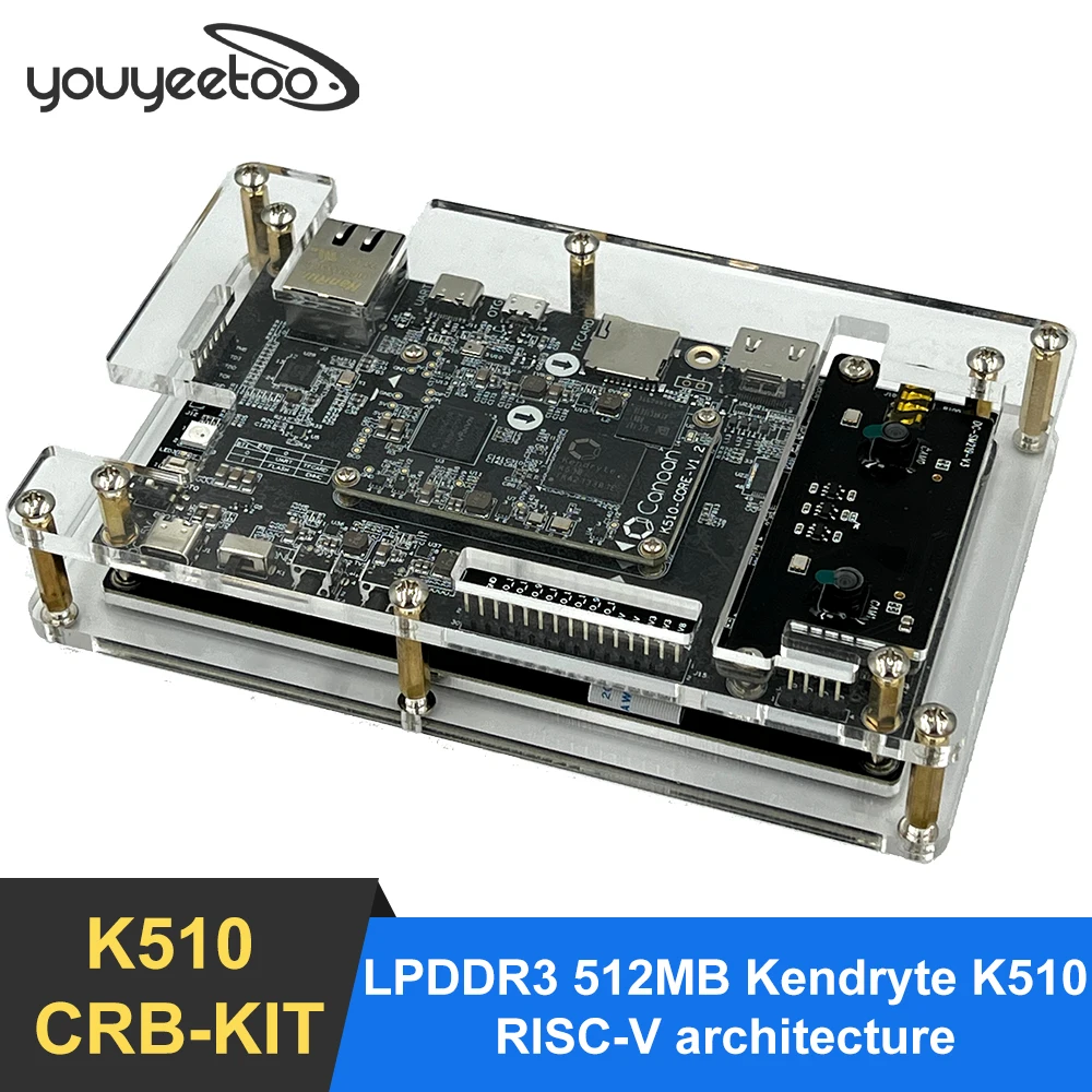 Youyeetoo Shinpopte Kouvriers CRB-KIT 64 bits RISC-V dual-core @ 800MHz 2.5 TOPS INT8 TOF 3D AI Support d'apprentissage en profondeur trois entrées de caméra