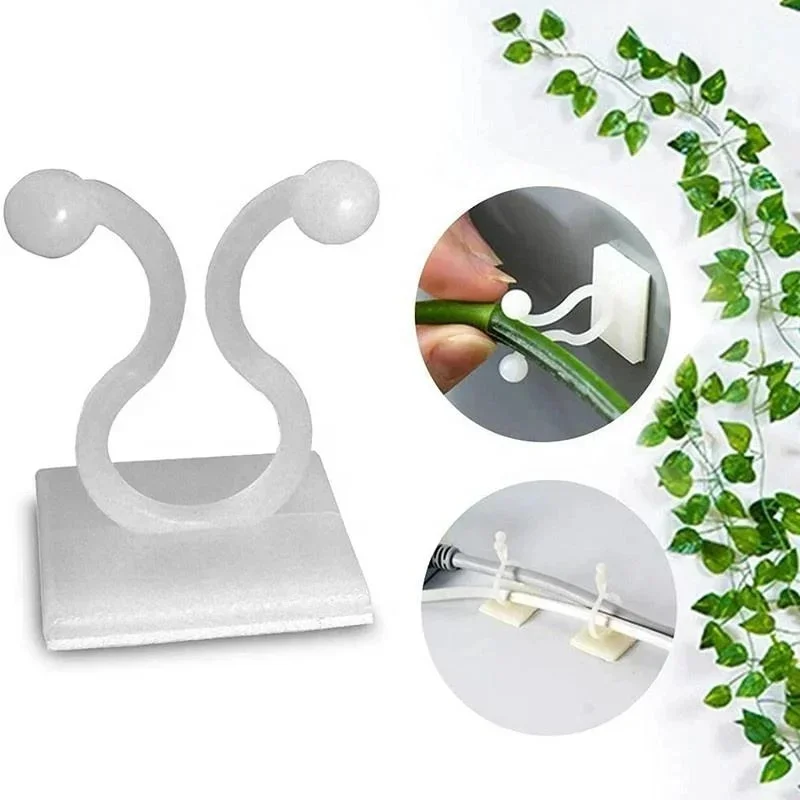 20-80Pcs Plant Climbing Wall Self-Adhesive Fixed Buckle Hook Tied Fixture Vine Buckle Hook Garden Plant Wall Climbing Vine Clips