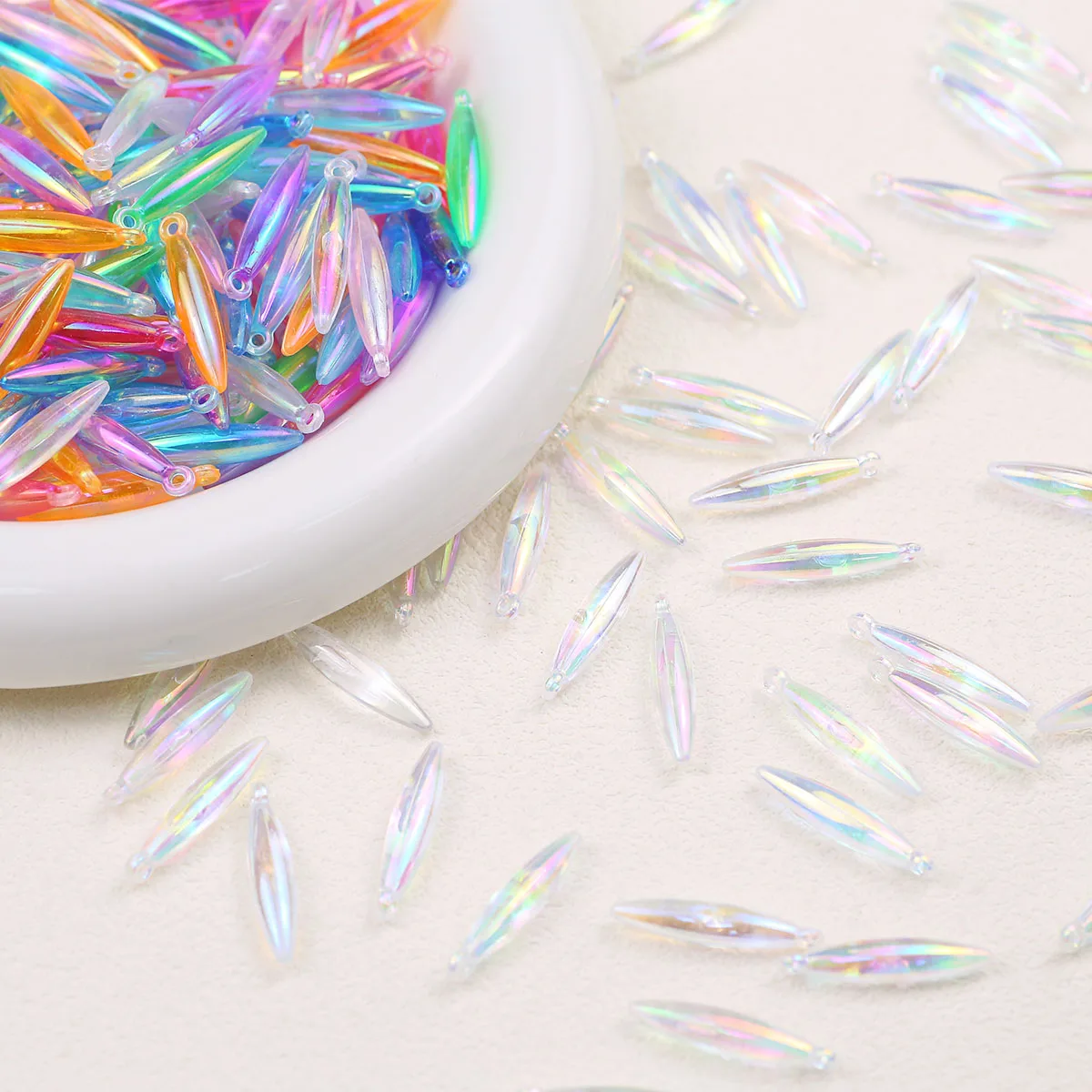 

50/100pcs 5X25mm AB Long Pipe Acrylic Bead Mixed Color Loose Pendant Beads for Jewelry Making DIY Bracelet Crafts Accessories