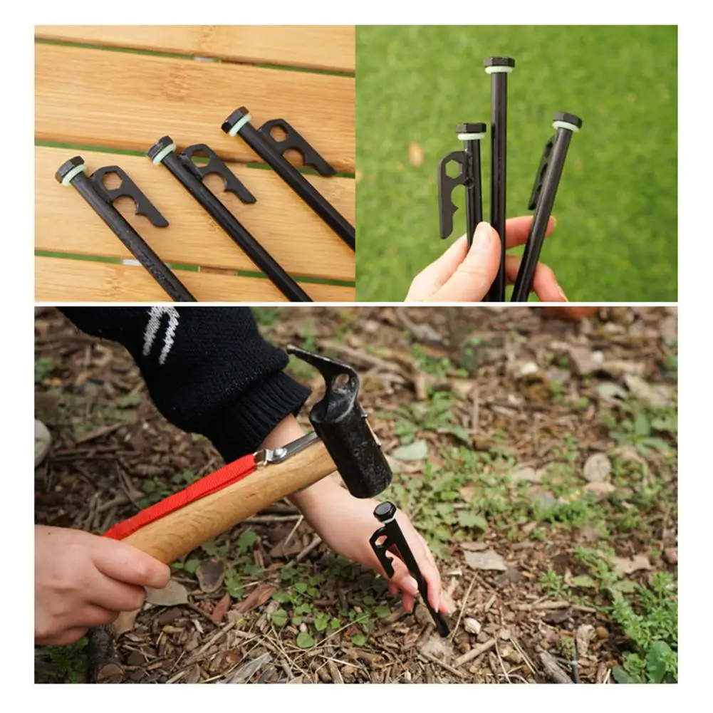 Tent Stake Accessory 100pcs Glow-in-the-dark Tent Stake Rings Fluorescent Ground Peg Outdoor Camping Nail Accessories for Secure