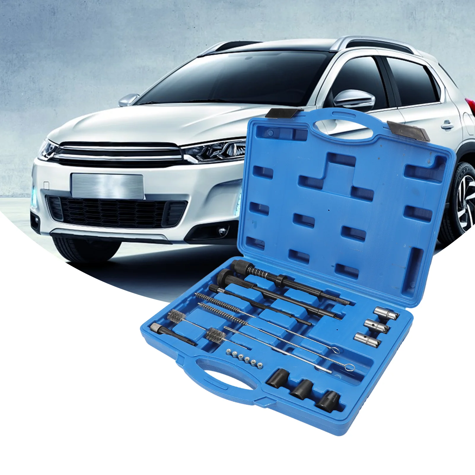 

Injector Seat Glow Plug Shaft Cleaning Kit, Injector Router Set, Puller Cleaning Tool Set