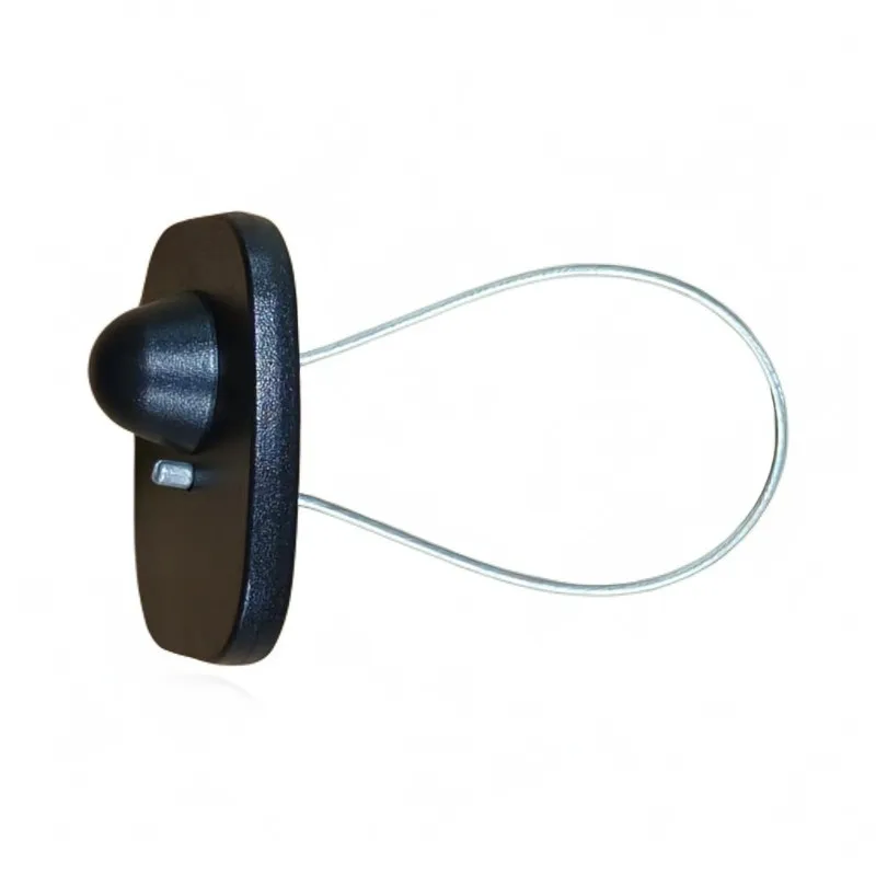 

100 Pieces RF Rope Anti-Theft Tag Black Small Square Buckle Supermarket Anti-Theft Buckle 8.2Mhz