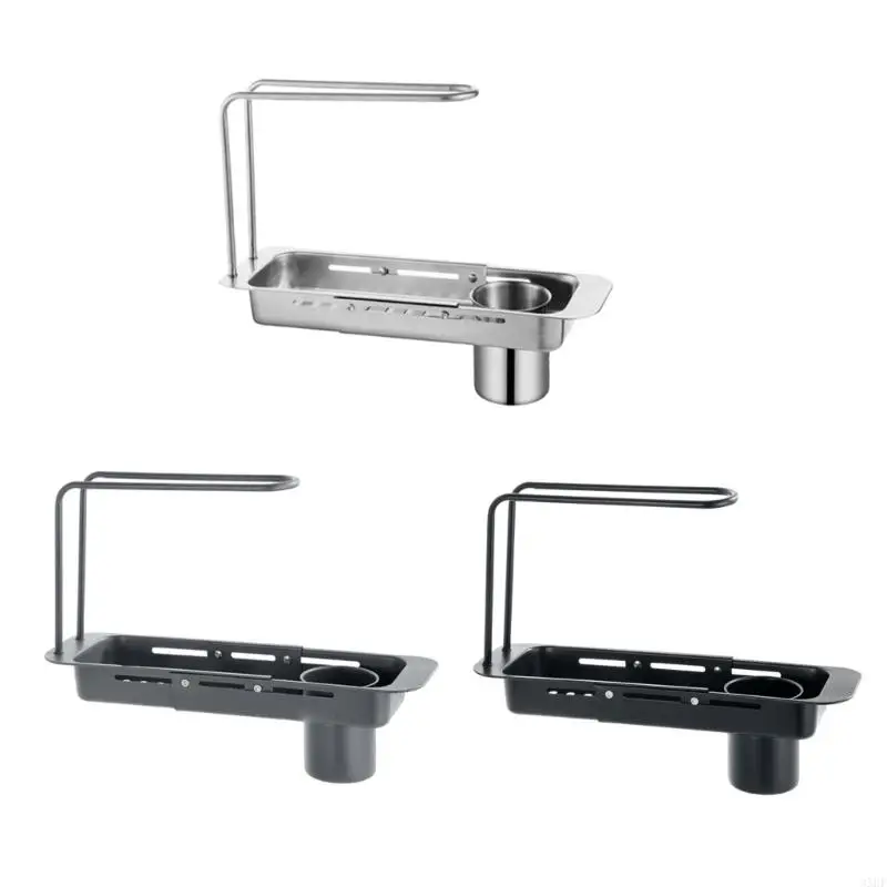

Expandable Over The Sink Shelf Stainless Steel Kitchen Basket with Double Layer Design for Optimal Organization
