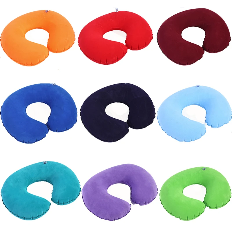 Inflatable Travel Pillow Airplane C-shaped Neck Pillow Cervical Orthopedic Protection Pillow Outdoor Portable Foldable Pillows