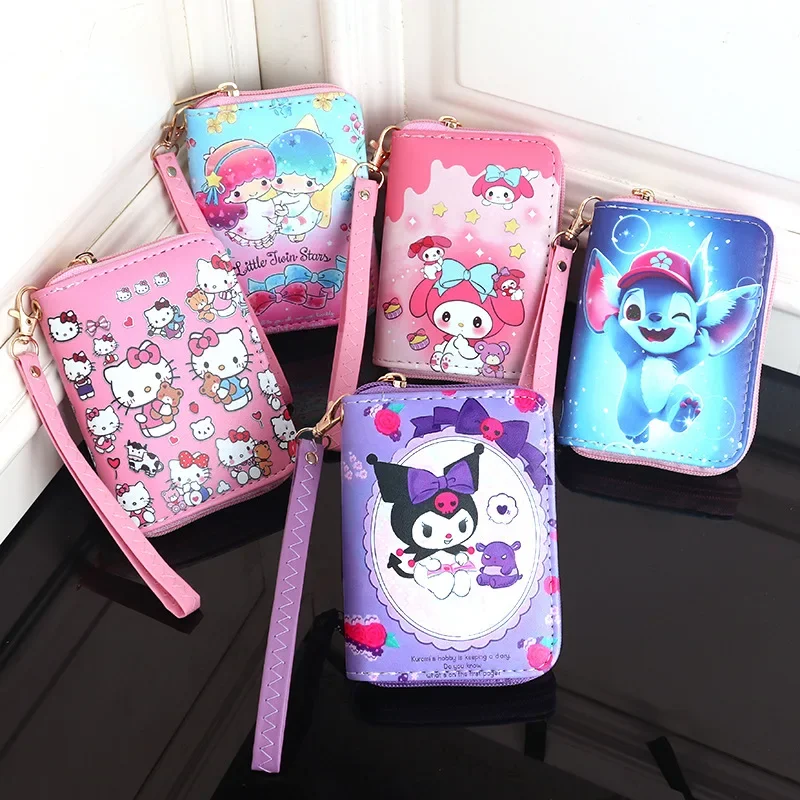 Cartoon Cute Hellokitty Kuromi MyMelody Women's Storage Bag Portable Coin Purse