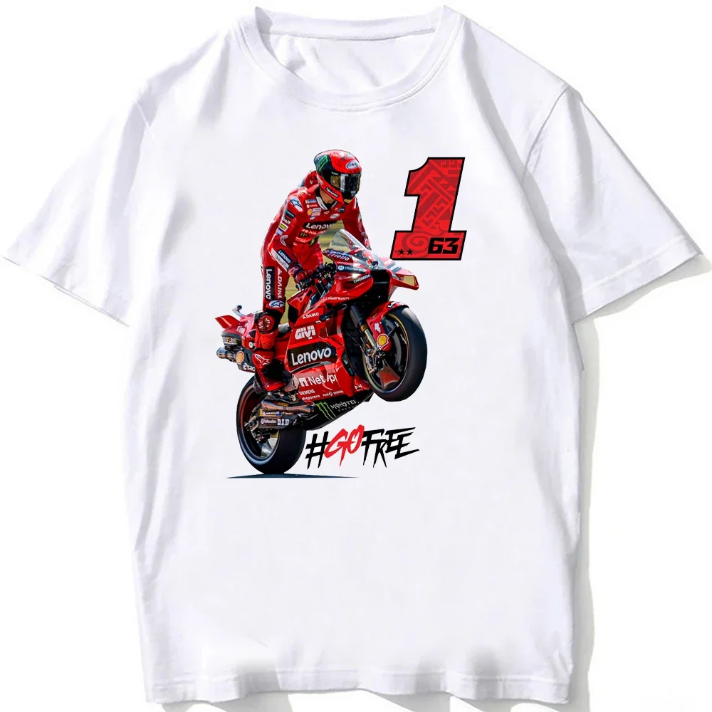 1# Francesco Pecco Bagnaia 63 GP 2023 New T-Shirt Unisex Hip Hop Boy Casual Tshirt Man Motorcycle Sport Racing Riding White Tees