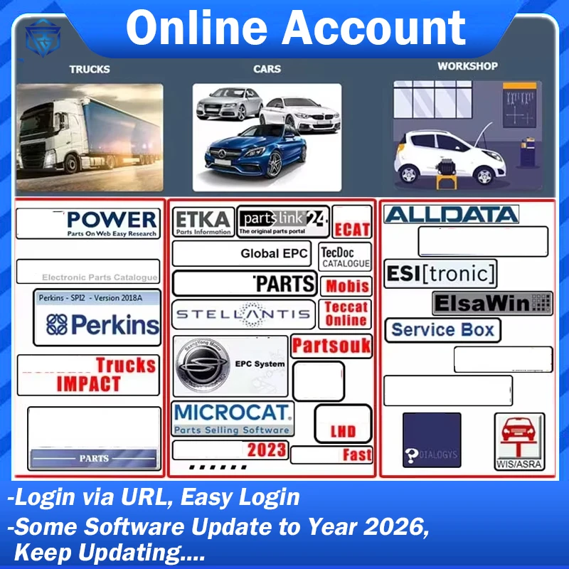 

Full Pack Online Account for Auto-data Alldata FCA USA Haynes PRO WIS Service Box Impact Consult EPC Repair Software