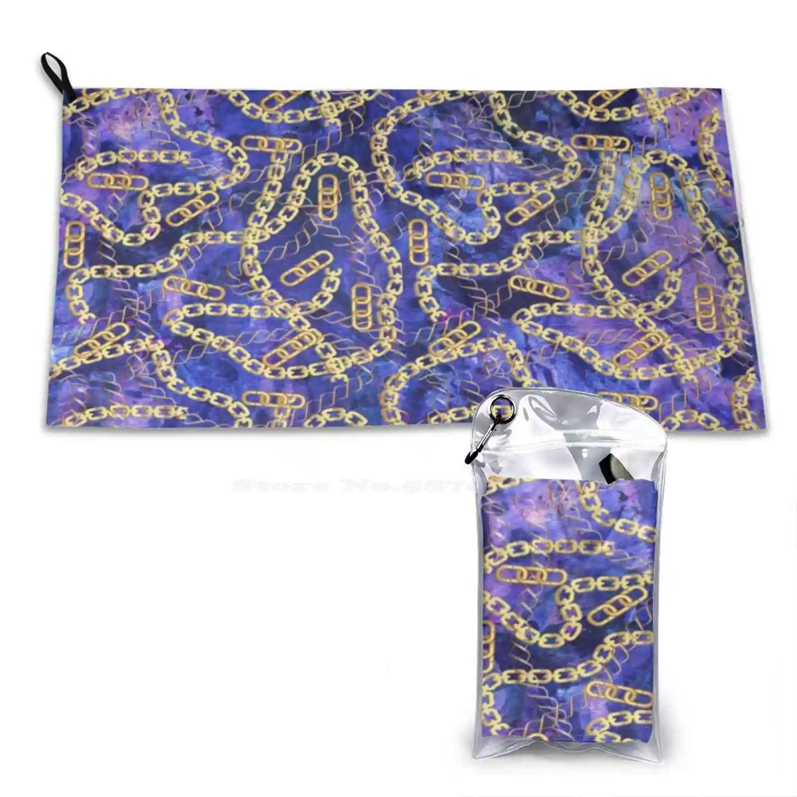 Lotsa Golden Chains With A Baroque Style Design. A Lovely Design For Someone With Style Or Loves Fashion. Soft Bath Towel