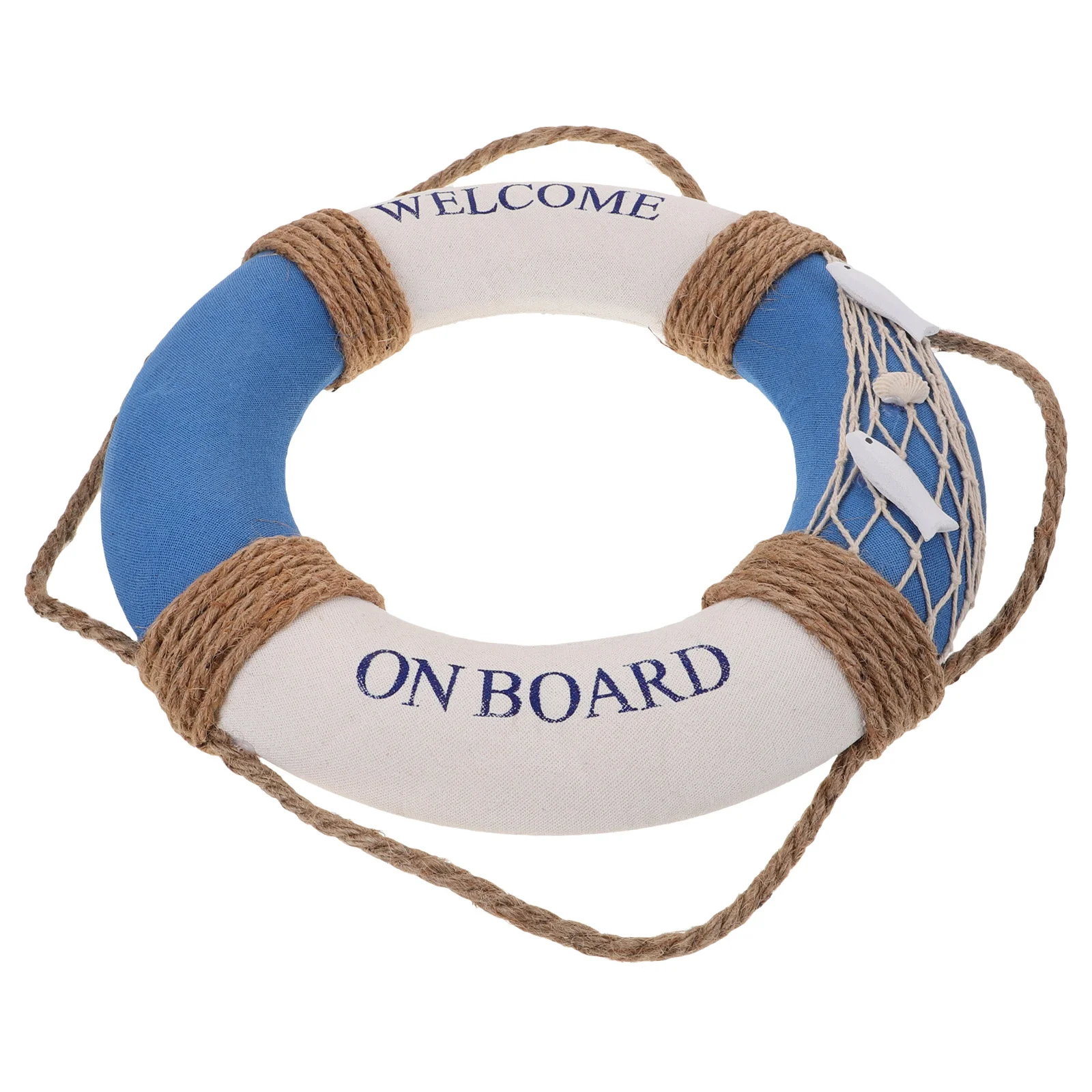 

1pc 30Cm Lifebuoy Decoration Mediterranean Style Home Decor For Cafe Restaurant Bar Wall Hanging Welcome Sign Blue Fish