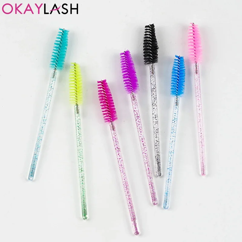 Großhandel 100 Stück Einweg-Wimpernbürsten Spoolies Micro Lash Mascara Wands Kämme Großhandel für Wimpernverlängerungs-Make-up – Detail 2