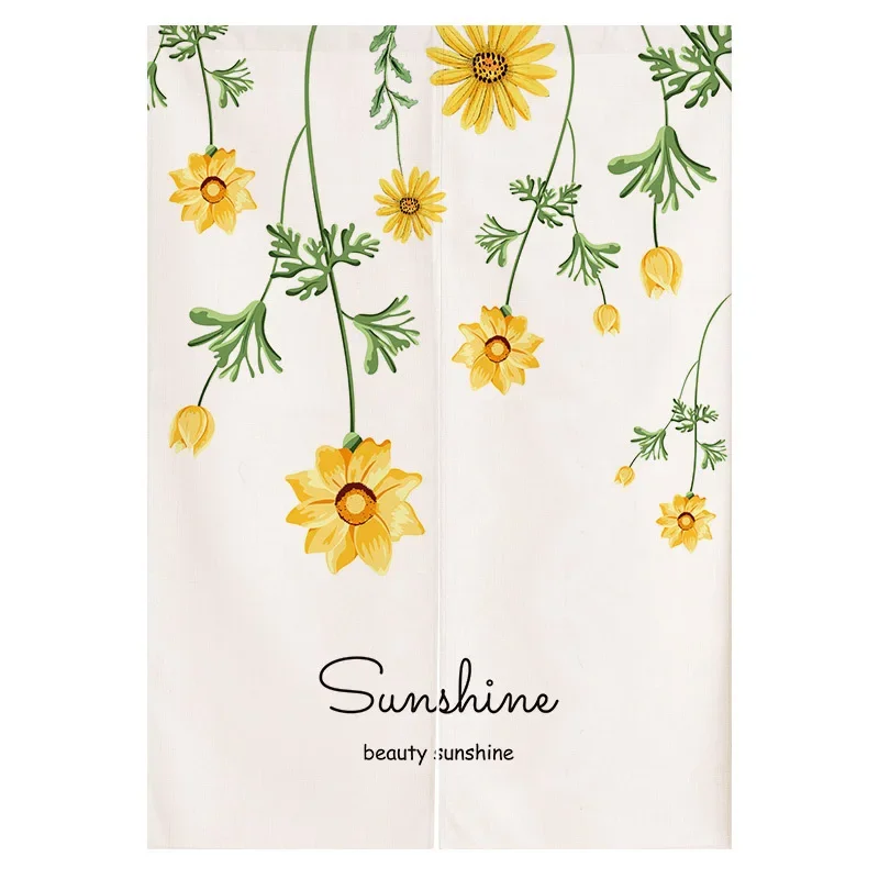 Ins الشمال عباد الشمس البوليستر ستارة الباب غرفة نوم المطبخ الدخان التقسيم الستار مكتب فندق غرفة استوديوهات ستارة الباب #5