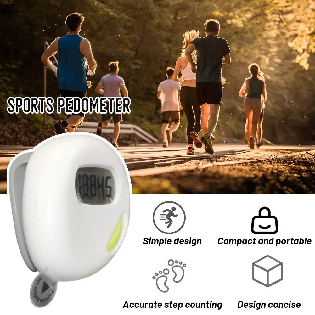 Mini Digital Pedometer Step Counter Digits Display Long Standby Time Seniors Clip On Pedometer Walking Tracker For Running H3U8