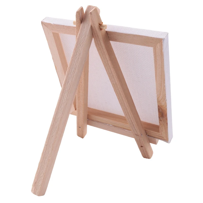 10 Set Artists Mini Canvas Set Painting Craft DIY Drawing Small Table Easel Gift