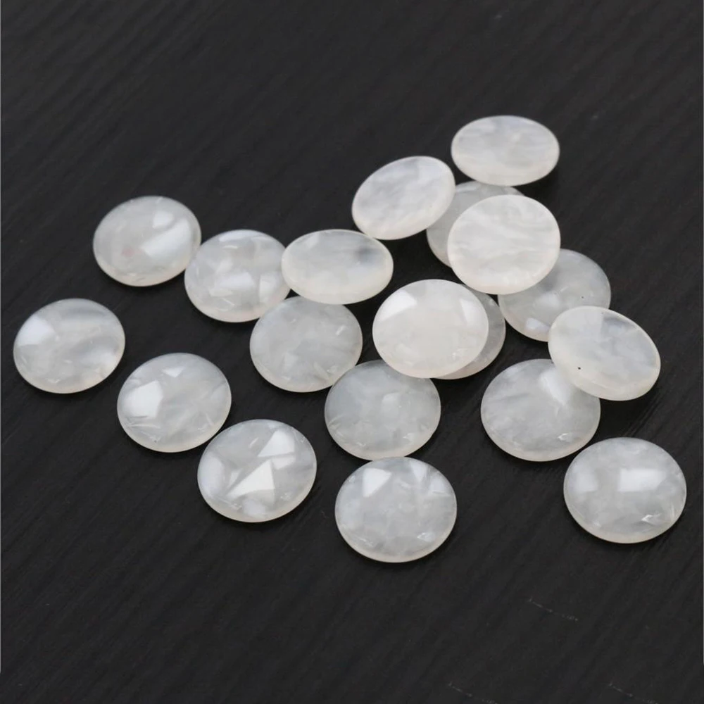 New Fashion 40pcs 12mm Mix Colors Built-in shell Flat back Resin Cabochons Cameo