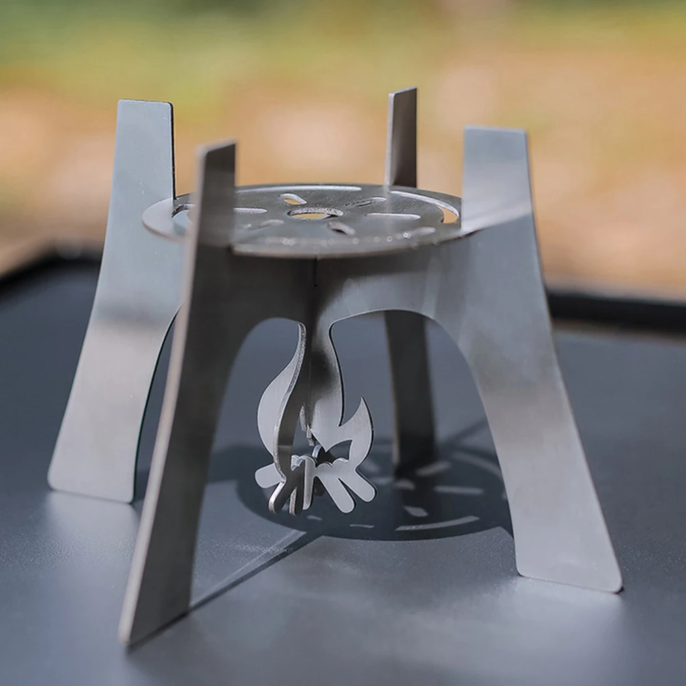 

Stainless Steel Stove Stand Outdoor Portable Camping Lightweight Heat Resistant Sturdy Compact Easy Carry Storage Survival Wild