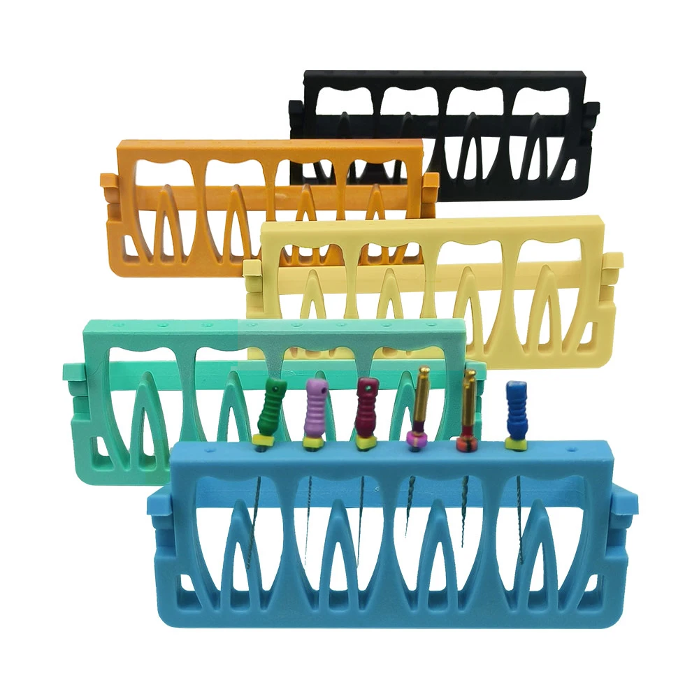 Limas de Canal radicular endodóntico Dental, caja de estante de desinfección, soporte para taladros, herramientas de dentición, 1 piezas, 8 agujeros