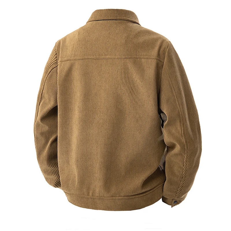 Men's jacket spring and autumn corduroy American fashion brand youth fashion versatile slim fit lapel jacket