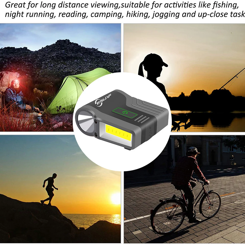 Cap Light Headlight COB LED Headlamp Waterproof Head Lamp Inductive Head Cap Hat Light for Outdoor Illumination