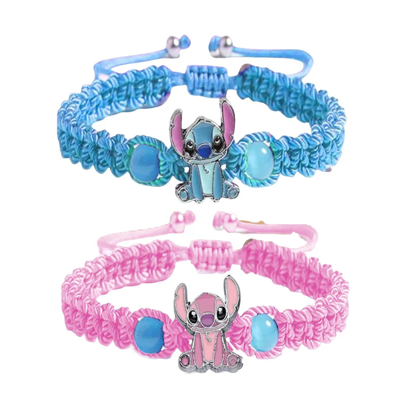 Disney Stitch Woman Bracelet Cartoon Lilo & Stitch Anime Figure Print Cute Wristand Present Kids Bracelet Toys Girls Boys Gifts