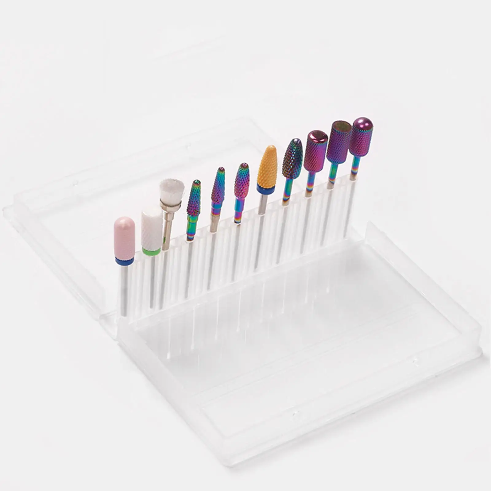 Drill Bit Container 20 Holes Portable Mini Organizer Box for Nail Tools and Nail for Home Salon