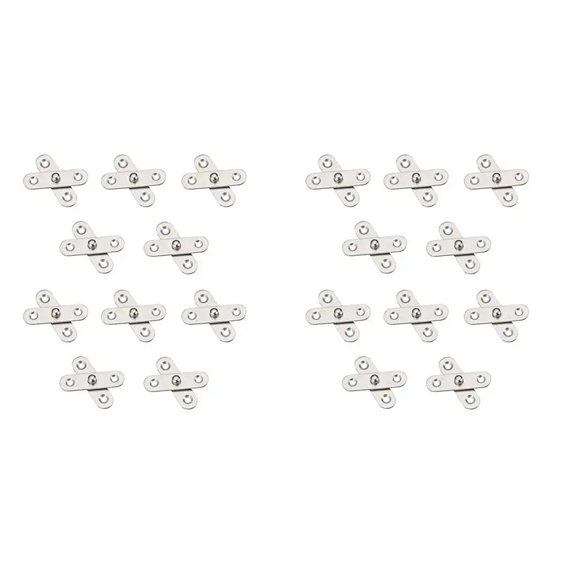 20PCS Shed Door Hinges Kitchen Cabinet 360 Degree Rotation Pivot Stainless Steel Rotating Rotatable 57X16 Mm-AT30