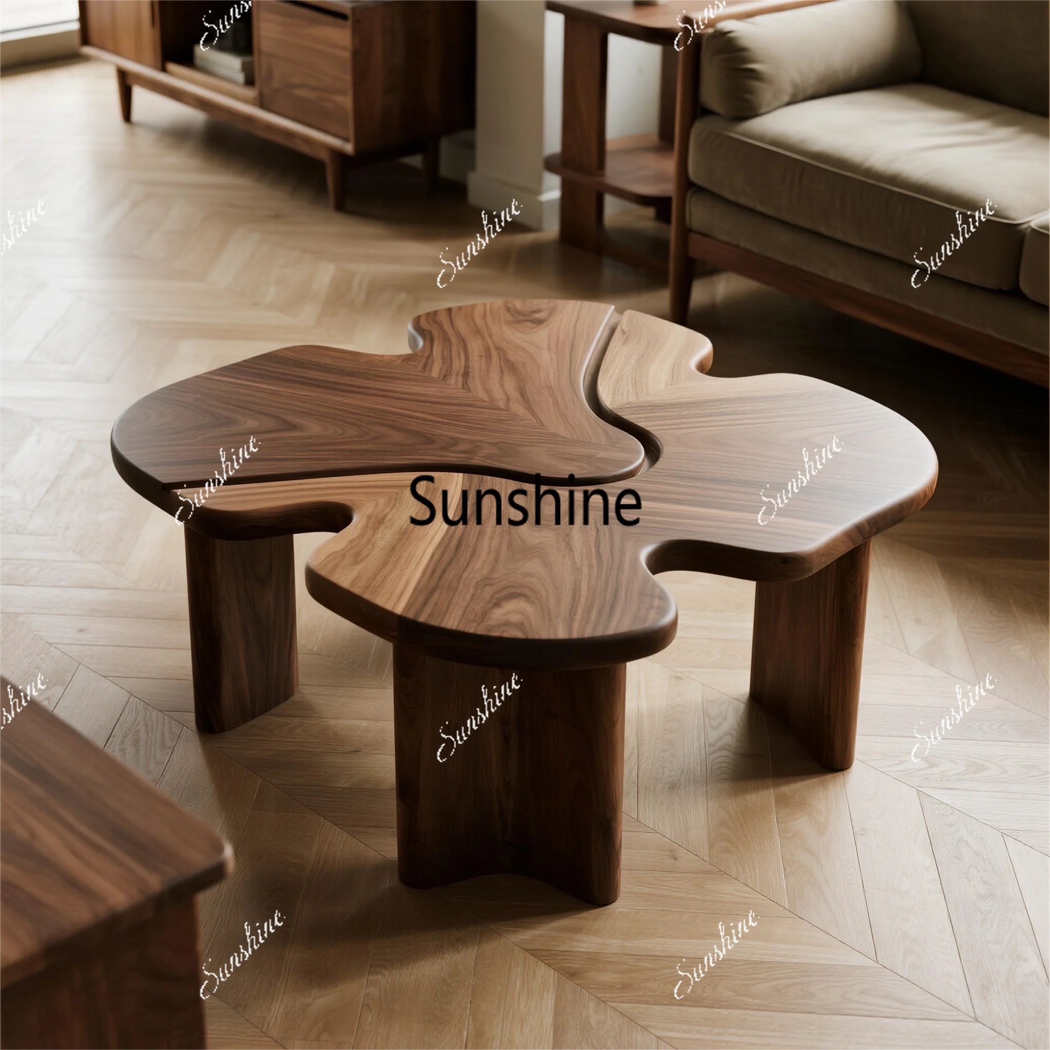 

North American small apartment villa living room home reception coffee table