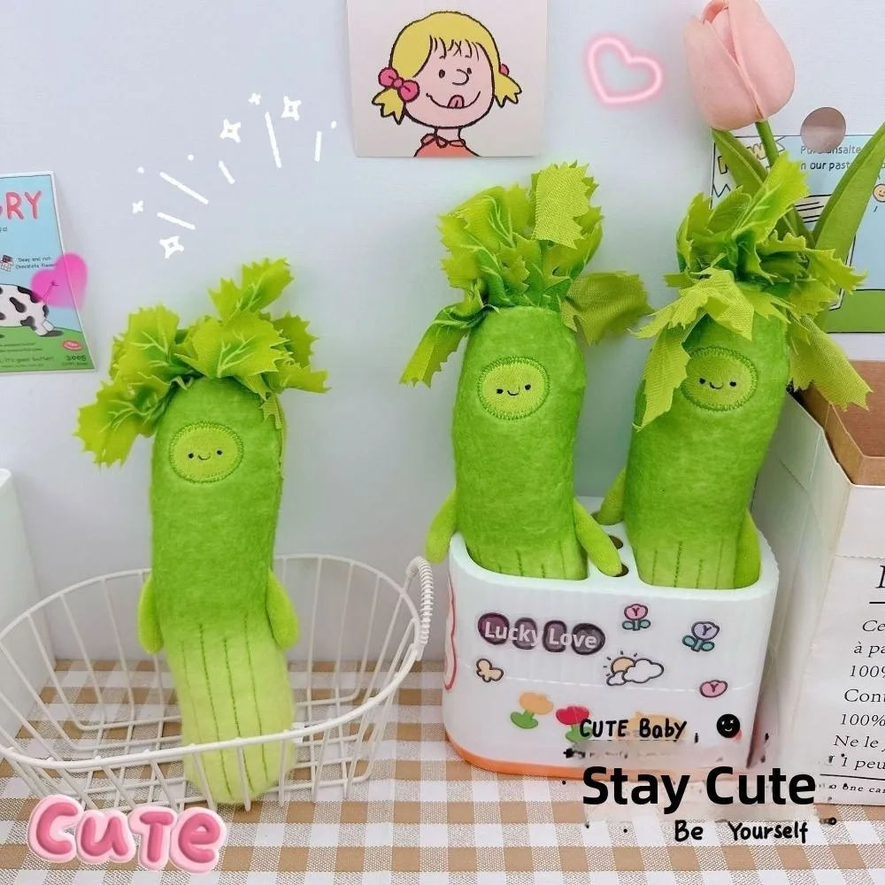 

Cute Design Cartoon Celery Keychain Decorative Style Material Backpack Decorative Pendant Handmade Soft Celery Key Pendant