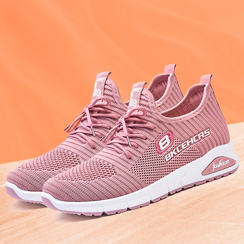 Women Casual Shoes Fashion Breathable Walking Mesh Flat Shoes Sneakers Women 2024 Gym Vulcanized Shoes Purple Female Footwear
