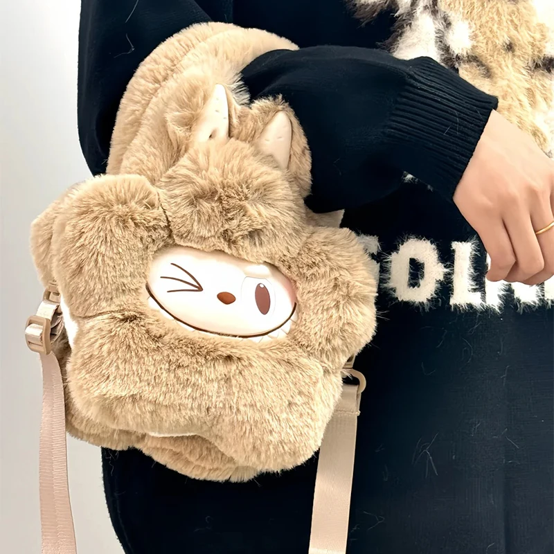 Original Labubu Bag The Monsters Classic Series Plush Flower Bag Labubu Periphery Single-Shoulder Bag Doll Birthday Girl Gifts