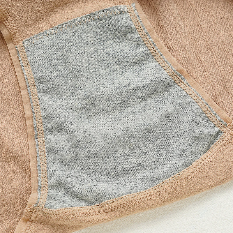 سراويل داخلية نسائية عالية التمدد ذات تغطية كاملة متوسطة الخصر بدون خياطة من مزيج القطن الملون بفيونكة مناسبة لـ 45-65 كجم