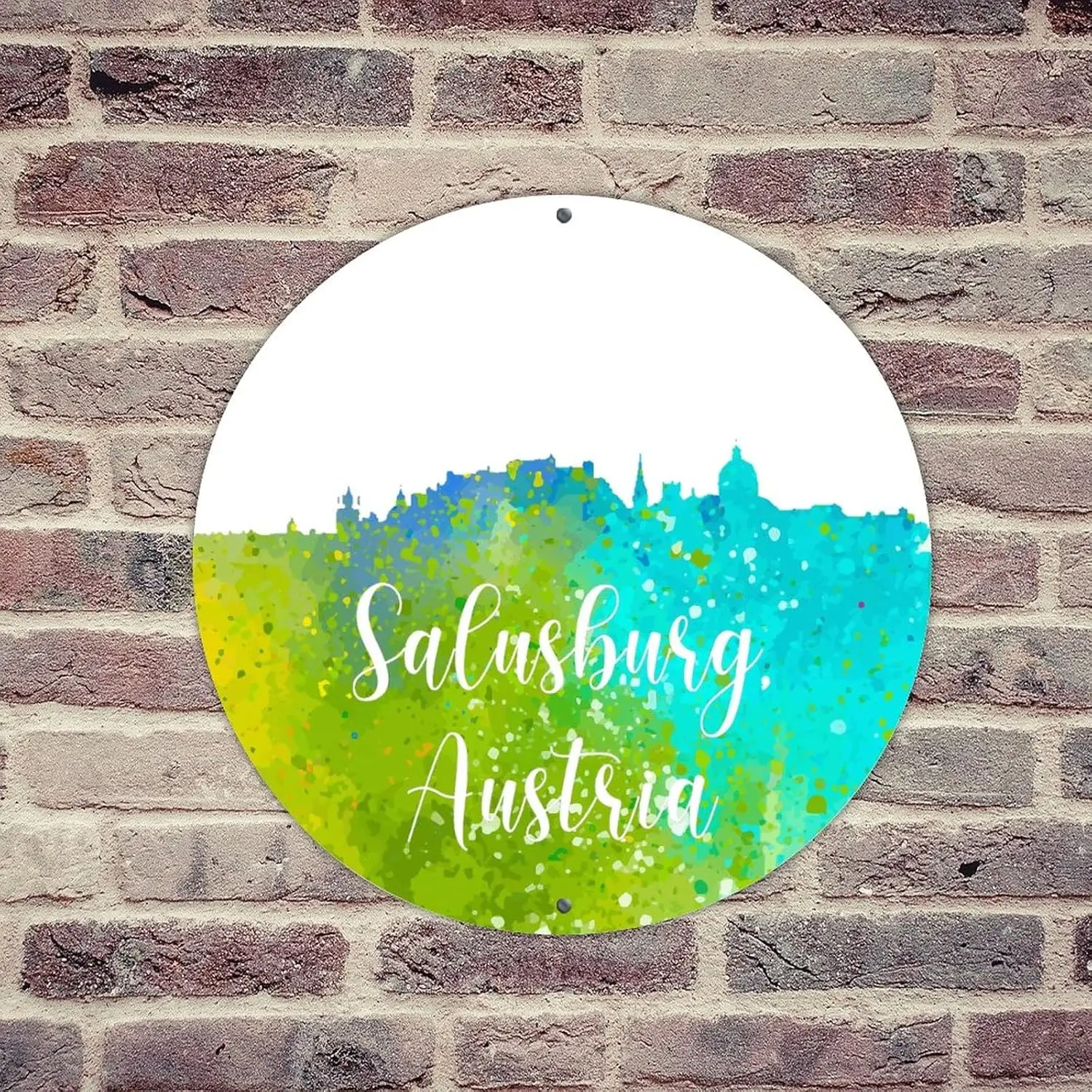 Модная шикарная металлическая табличка на заказ, вывески Австрии Салюсбурга, карта штатов в форме, металлическая жестяная вывеска для прихожей, пабов, клуба, террасы Ro