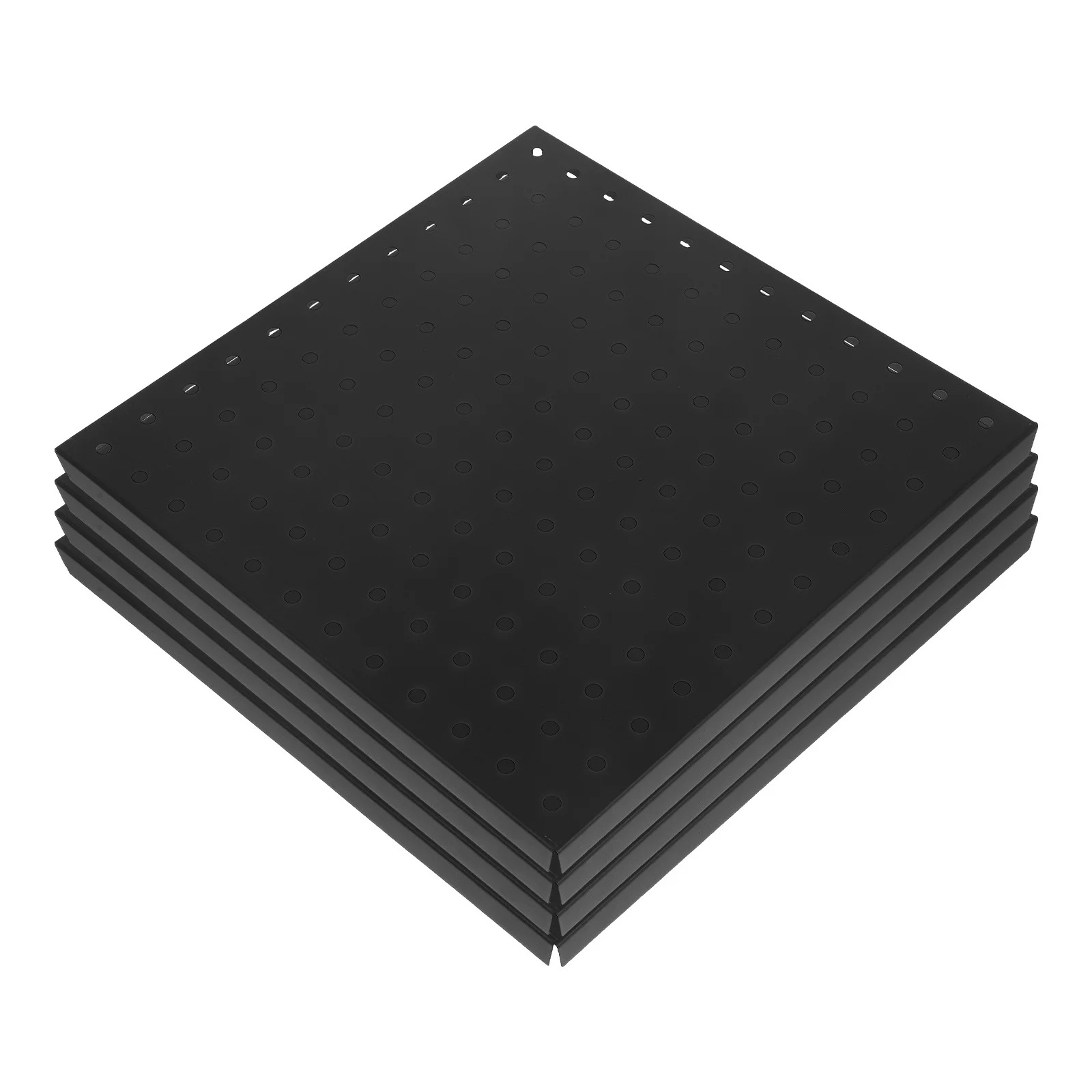 

4pcs Heavy Duty Peg Board Black Metal Wall Organizer Panels For Garage Tool Storage Office Kitchen No Drill Pegboard Utility