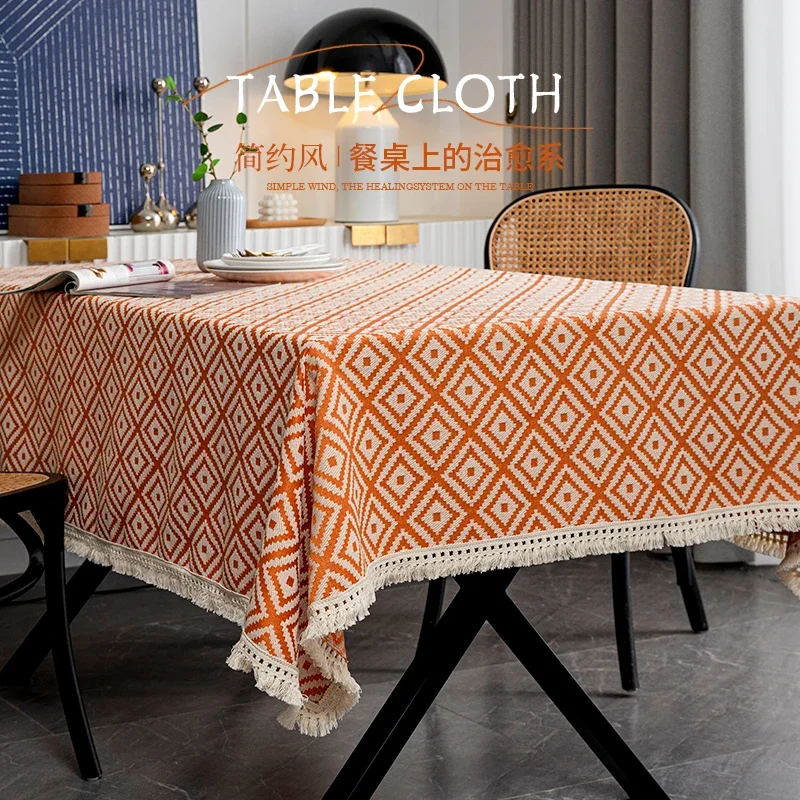 

New jacquard plaid tablecloth fabric dining table coffee table room decorative cloth